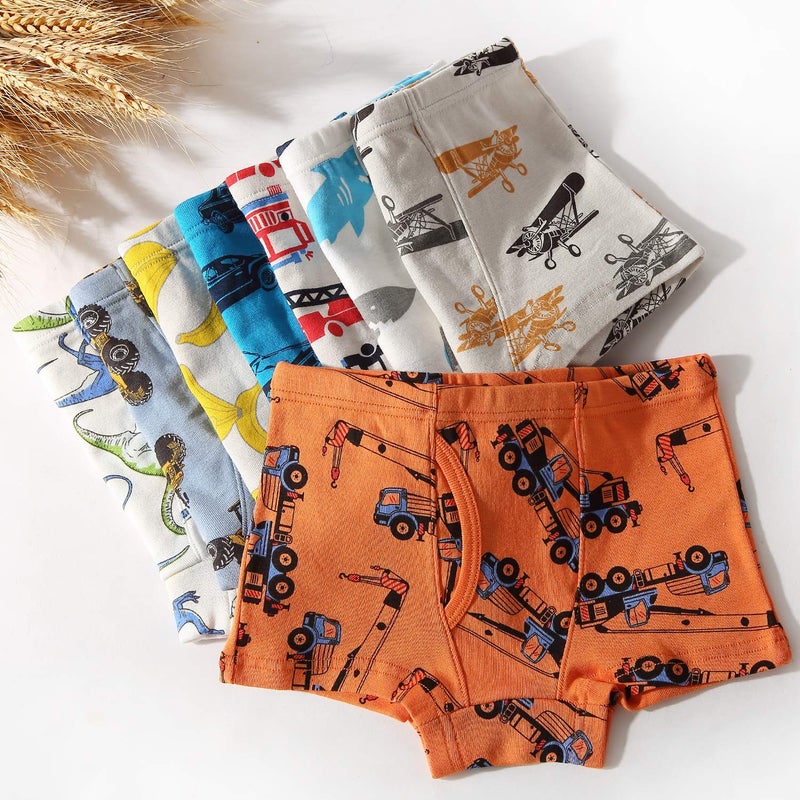 Taxzode Toddler Novelty Boxer Briefs Car Dinosaur Shark Underwear Boyshort Hipster Kids Boxer Briefs, 8-piece set-2-3T 3-4T 4-5T 5-6years 7-8years, 2-3T - Image 3